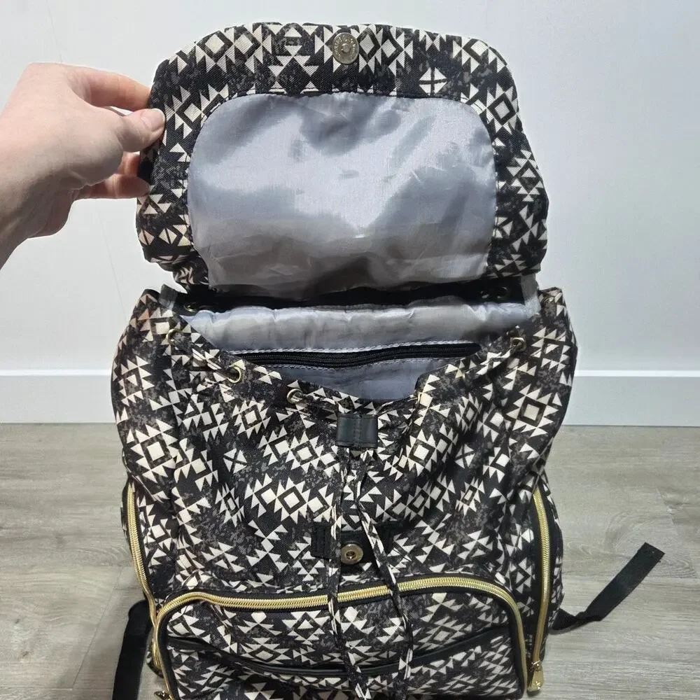 Fisher-Price Shilon Southwest Black & White 3 Piece Diaper Bag Backpack - Picture 6 of 12